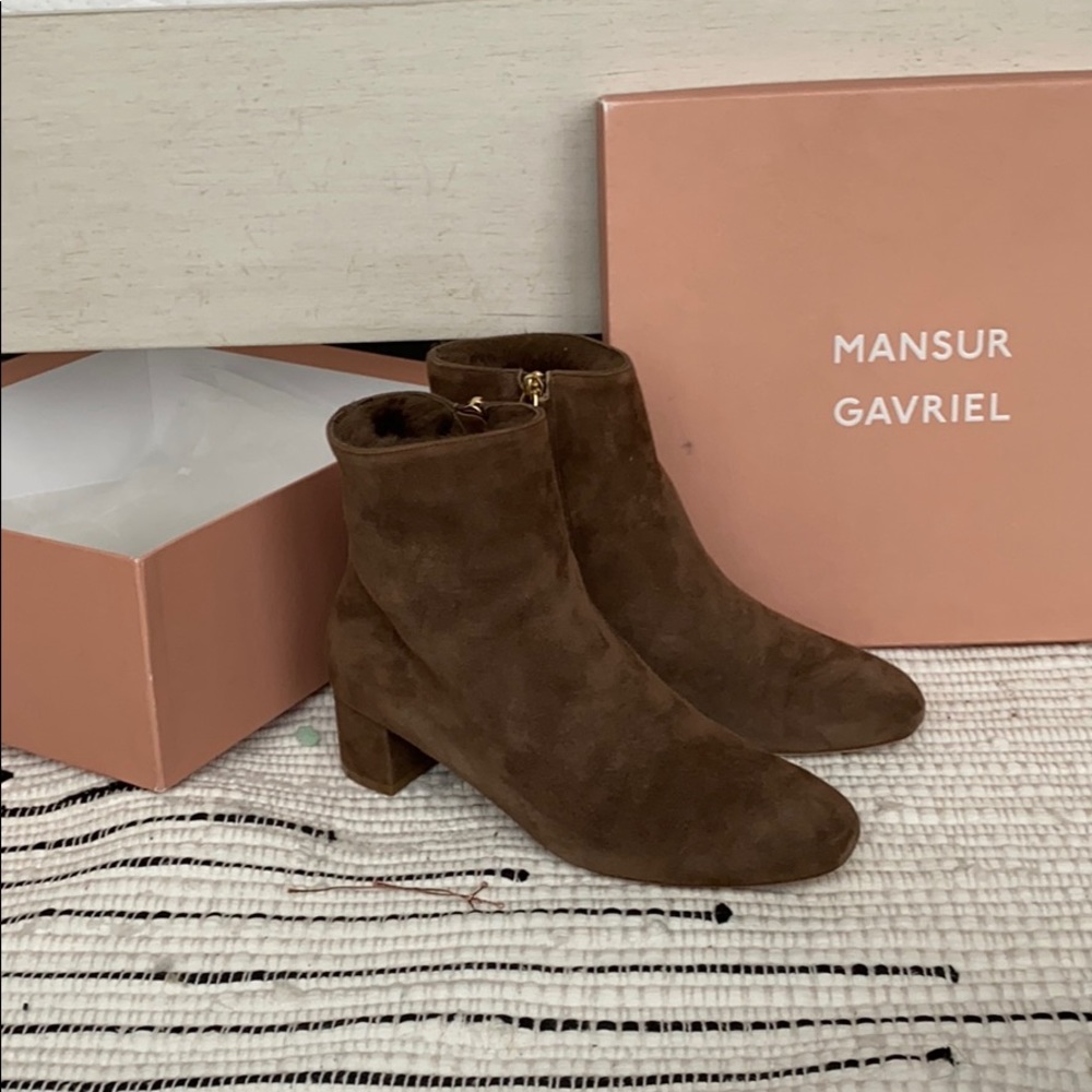 NWT Mansur Gavriel Shearling Ankle Boots, Sz 6.5-7